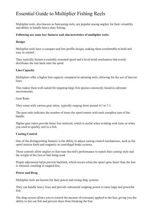 Essential Guide To Multiplier Fishing Reels