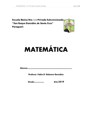 Cuadernillo De Matemática 8