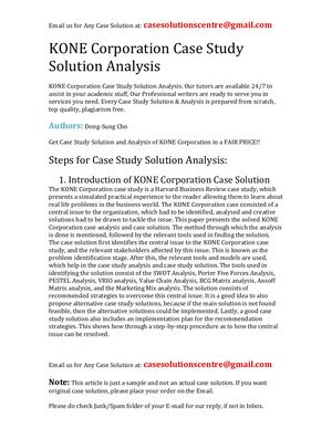 Kone Case Study Calaméo - KONE Corporation Case Study Solution Analysis