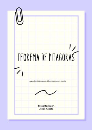Teorema De Pitagoras Resumen