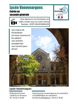 Plaquette Lgt Entree 2nde