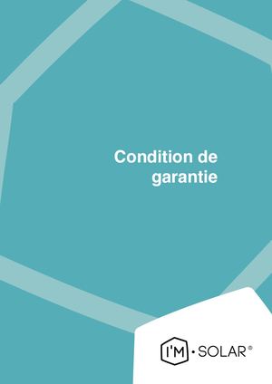 Condition De Garantie I'm Solar