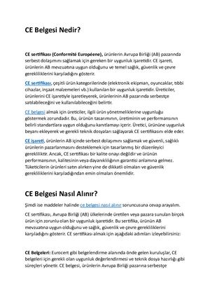 Ce Belgesi Nedir Nasıl Alınır