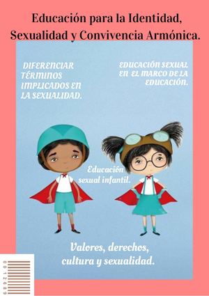 Portada Para Revista Sobre AcEducación para la Identidad, Sexualidad y Convivencia Armónica.