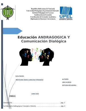 Educacion Andragogica Y Comunicacion Dialogica