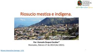 Riosucio mestiza e indígena