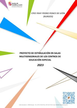 Proyecto Estimulación Sala Multisensorial CPEEFPPDL F