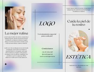 Folleto Tríptico Brochure Aesthetic Gradiente Para Salón De Estética Y Belleza