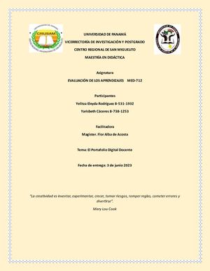 Portafolio Evaluacion De Los Aprendizajes 2023