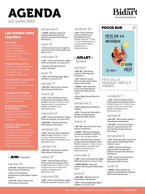 Agenda Bidartseptembre 2023 juin à