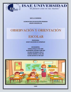 Observación Y Orientación Escolar