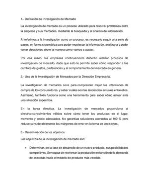 Primera Unidad Investigación De Mercados