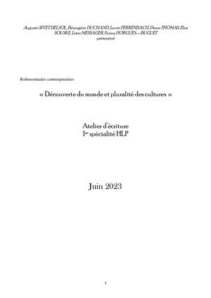 Recueil De Robinsonnades Contemporaines 1hlp 2023