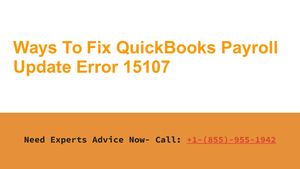 Ways To Fix Quick Books Payroll Update Error 15107