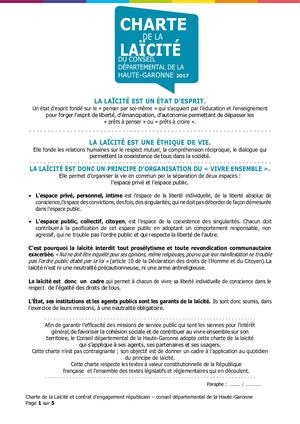 Charte Laicite & Contrat D'engagement Republicain