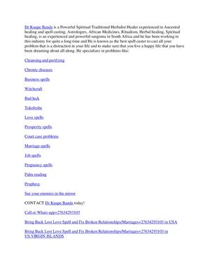 Dr Kuupe Banda Is A Powerful Spiritual Traditional Herbalist Healer Experienced In Ancestral Healing+27634293103