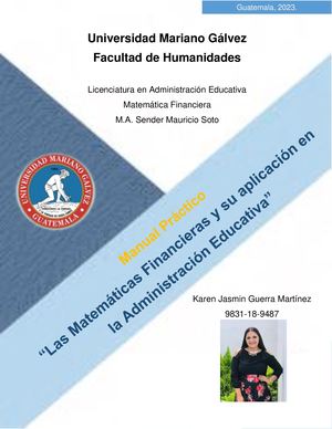 “Las Matemáticas Financieras y su aplicación en  la Administración Educativa”