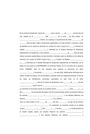 Acta Notarial De Matrimonio