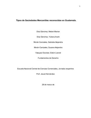 Tipos De Sociedades Mercantiles Reconocidas En Guatemala