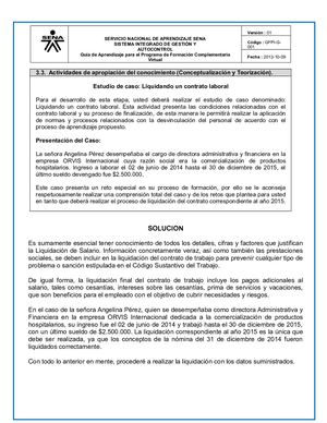Estudio De Caso Liquidando Un Contrato Laboral Carlos Andres Cardona