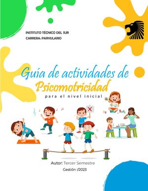 Guía De Actividades De Psicomotricidad