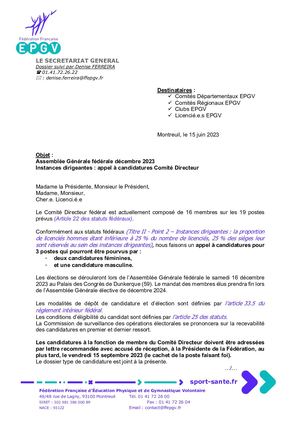 Appel à Candidatures CODIR