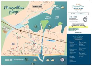 Plan touristique de Marseillan Ville et Plage