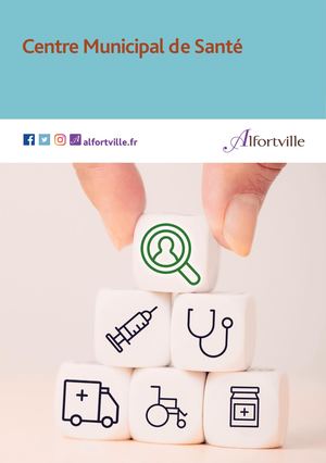 Plaquette du Centre Municipal de Santé - Rue J. Guesde - Alfortville - Janvier 2020