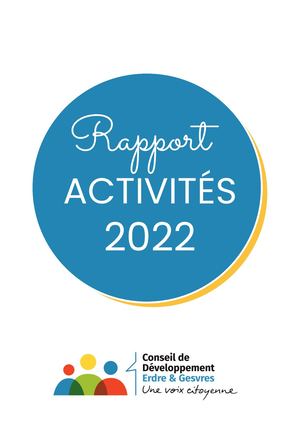 Rapport d'activités 2022 du Conseil de développement Erdre et Gesvres