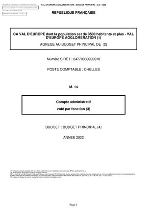 CA 2022 - Budget Principal