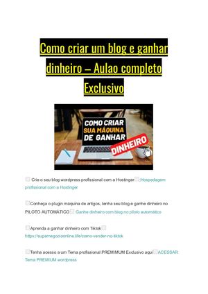 Calaméo - Como Criar Um Blog E Ganhar Dinheiro – Aulao Completo Exclusivo