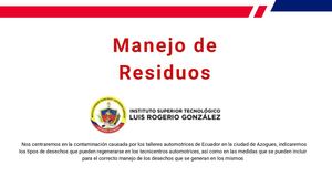 Manejo De Residuos .