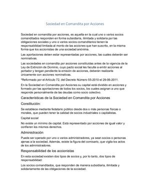 Sociedad En Comandita Por Acciones