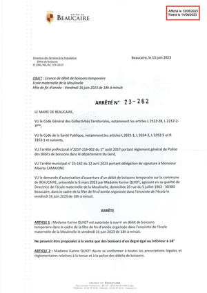 Fichier Parution Arrêté 23 262 Du 13 06 2023