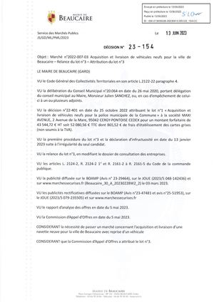 Fichier Parution Des Décisions 23 154 à 23 157 Du 13 06 2023