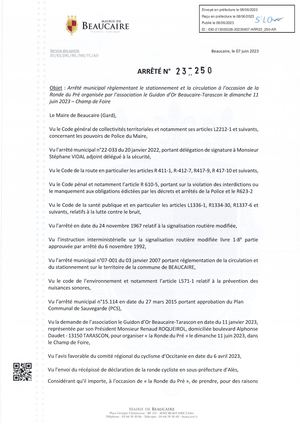 ARR 23 250 à 23 254