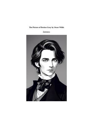 Summary The Picture Of Dorian Gray By Oscar Wilde