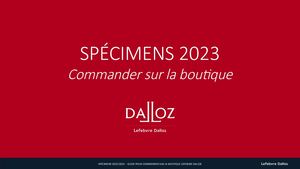 Tutoriel - Commande de Spécimens 2023