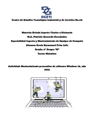 Mantenimiento Preventivo De Software Windows 10