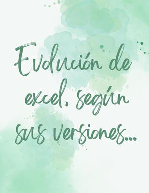 Trabajo Sobre La Evolución De Excel