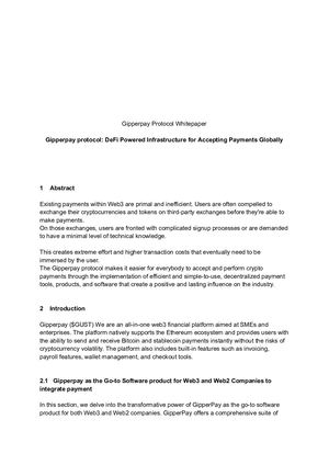 Gipperpay protocol Whitepaper