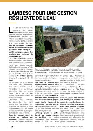 Lambesc Mag N°36 -  Article Lambesc Pour Une Gestion Résiliente De L'eau