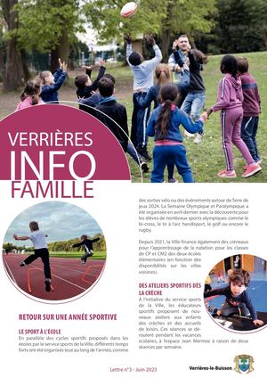 Juin 2023- Lettre Infos Famille