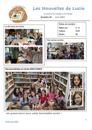 Les Nouvelles De Lucie Juin 2023