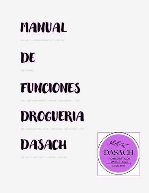 Manual De Funciones Drogueria Dasach