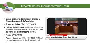 Proyecto de Ley sobre el Hidrógeno Verde en el Perú