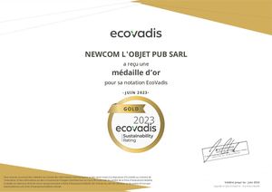 Newcom L'objet Pub Sarl Eco Vadis Rating Certificate 2023 06 16