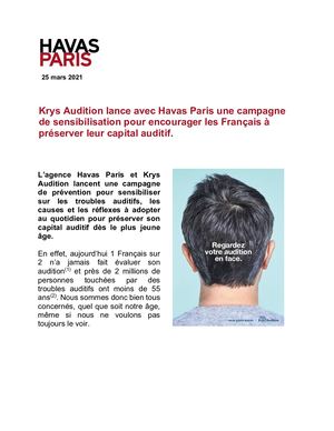 Communique De Presse Krys Audition