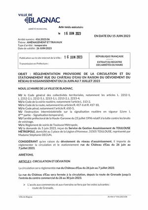 Travaux - Château d'eau : du 26 juin au 7 juillet