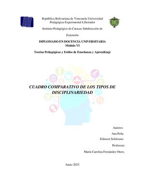 Cuadro Comparativo De Enfoques Disciplinar